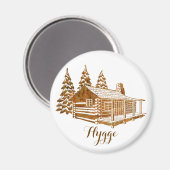 居心地の良いログキャビン – ハイゲまたは自分の文字 マグネット (正面/裏面)