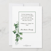 居心地の良いヴィンテージクリスマスアイビーカバーの窓 シーズンカード (裏面)