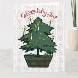 居心地の良いヴィンテージクリスマスツリーGlug Jul カード