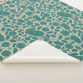 居心地の良いヴィンテージクリスマスブルーミッテンパターン シェルパブランケット (3/4)