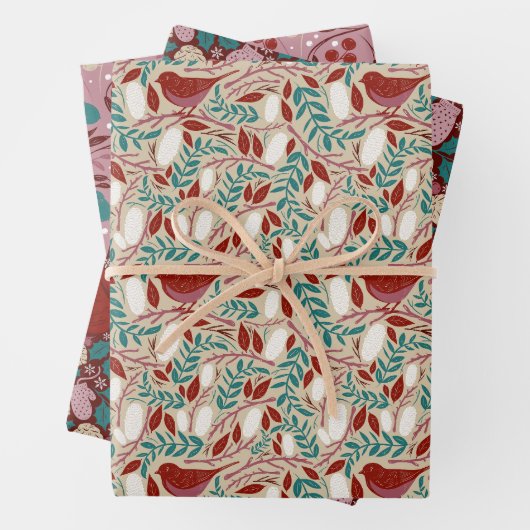 居心地の良いヴィンテージクリスマスプレゼント ラッピングペーパーシート (インサイチュ)