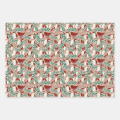 居心地の良いヴィンテージクリスマスプレゼント ラッピングペーパーシート (正面)