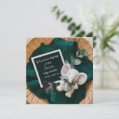 居心地の良い中立バスケット妊娠の発表 招待状 (スタンド正面)