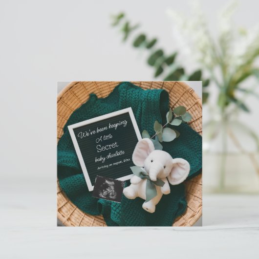 居心地の良い中立バスケット妊娠の発表 招待状 (スタンド正面)