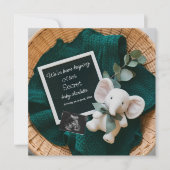 居心地の良い中立バスケット妊娠の発表 招待状 (正面)