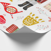 居心地の良い伝統的くるみ割りカークリスマスパターン ラッピングペーパー (角)