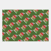 居心地の良い冬のキャビンのクリスマスラッピング紙シート ラッピングペーパーシート (正面3)