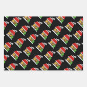 居心地の良い冬のキャビンのクリスマスラッピング紙シート ラッピングペーパーシート (正面)