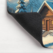 居心地の良い冬のキャビンのマウスパッド マウスパッド (コーナー)