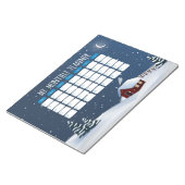 居心地の良い冬のキャビンノートパッド | 雪の夜の文房具 ノートパッド (アングル)