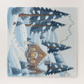 居心地の良い冬のクリスマスタウン ジグソーパズル (横)