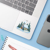 居心地の良い冬のクリスマス教会 | 雪国 シール (ノートパソコンとiPhone)