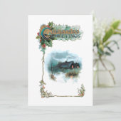 居心地の良い冬のコテージと華美クリスマスグリーティング シーズンカード (スタンド正面)