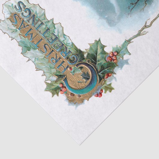 居心地の良い冬のコテージと華美クリスマスグリーティング 薄葉紙 (詳細)