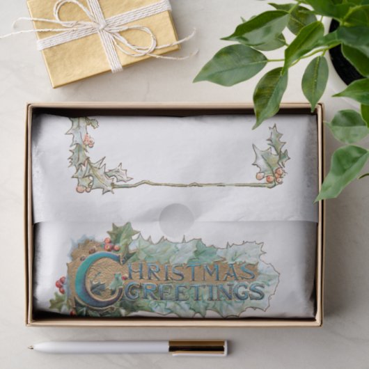 居心地の良い冬のコテージと華美クリスマスグリーティング 薄葉紙 (ギフト)