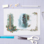 居心地の良い冬のコテージと華美クリスマスグリーティング 薄葉紙 (クラフト)