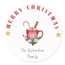 居心地の良い冬のコーヒーマグMerryクリスマスステッカー