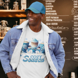 居心地の良い冬のシーズン雪だるまコーヒークリスマスクリスマスクリスマス Tシャツ