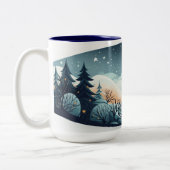 居心地の良い冬のテーママグ ツートーンマグカップ (左)