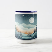 居心地の良い冬のテーママグ ツートーンマグカップ (中央)