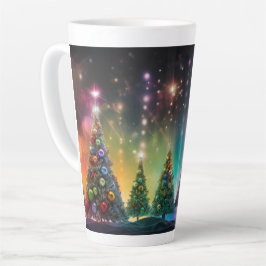 居心地の良い冬のデザインのクリスマスツリーGIF カフェラテマグ