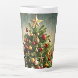 居心地の良い冬のデザインのクリスマスツリーGIF カフェラテマグ