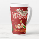 居心地の良い冬のデザインのクリスマスツリーGIF カフェラテマグ (右アングル)