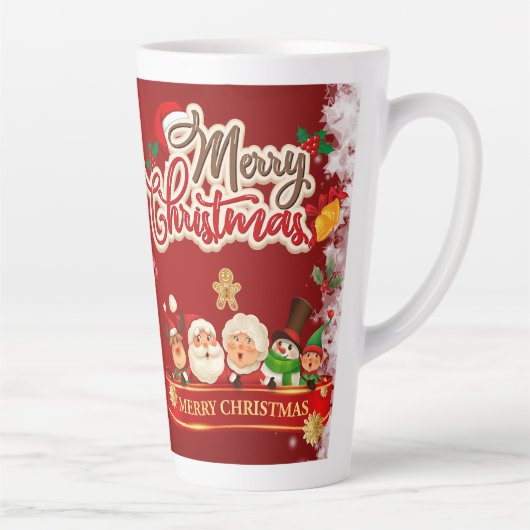 居心地の良い冬のデザインのクリスマスツリーGIF カフェラテマグ (右)