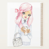 居心地の良い冬のブロガー女の子のプランナーとカレンダー プランナー手帳 (裏面)