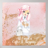 居心地の良い冬のブロガー女の子のプランナーポスタープリント ポスター (正面)