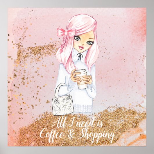 居心地の良い冬のブロガー女の子のプランナーポスタープリント ポスター (正面)