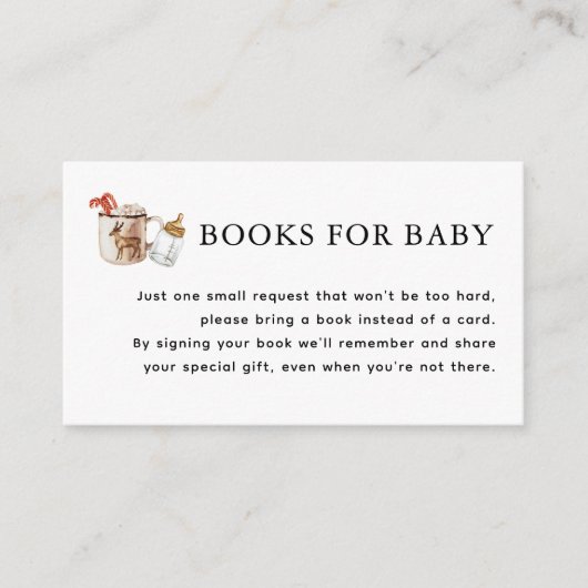 居心地の良い冬のベビーそれは冷たい外の本の要求 エンクロージャーカード (正面)