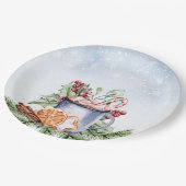 居心地の良い冬のホットココアスノーリーベビーシャワー ペーパープレート (アングル)