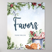 居心地の良い冬のホットココア雪のように赤ちゃんシャワーの好意 ポスター (正面)