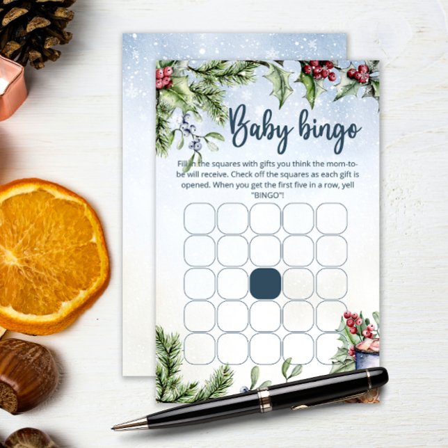 居心地の良い冬のホットココア雪の赤ちゃんシャワービンゴガム (クリエイターアップロード済み)