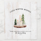 居心地の良い冬のワイズホワイトウッド動揺してクリスマスワイン ワインラベル (シングルラベル)