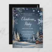 居心地の良い冬のワンダーランドクリスマスパーティー ポストカード (正面/裏面)