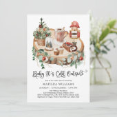 居心地の良い冬の休日その冷たい外ベビーシャワー 招待状 (スタンド正面)
