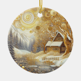 「居心地の良い冬の住居」 セラミックオーナメント