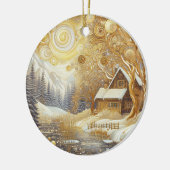 「居心地の良い冬の住居」 セラミックオーナメント (左)