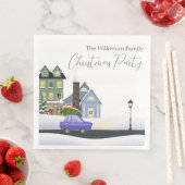 居心地の良い冬の夜の村のクリスマスパーティー (インサイチュ)