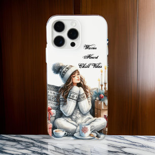 居心地の良い冬の女の子"暖かいハートチルVibes" iPhone 16 Pro Maxケース