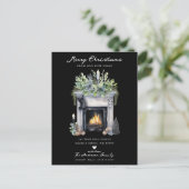 居心地の良い冬の暖炉の移動 案内ポストカード (スタンド正面)