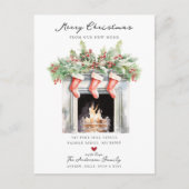 居心地の良い冬の暖炉の移動 案内ポストカード (正面)