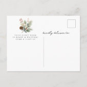 居心地の良い冬の暖炉の移動 案内ポストカード (裏面)