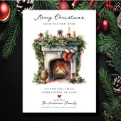 居心地の良い冬の暖炉の移動 案内状