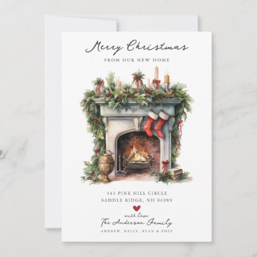 居心地の良い冬の暖炉の移動 案内状 (正面)
