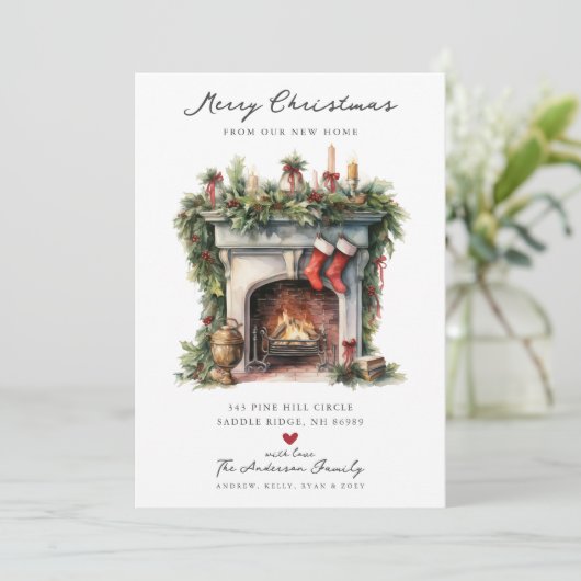 居心地の良い冬の暖炉の移動 案内状 (スタンド正面)