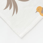 居心地の良い冬の森の動物フォークアートクリスマス フリースブランケット (角)