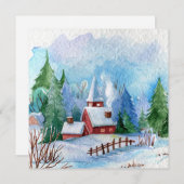 居心地の良い冬の水彩風景 (正面/裏面)